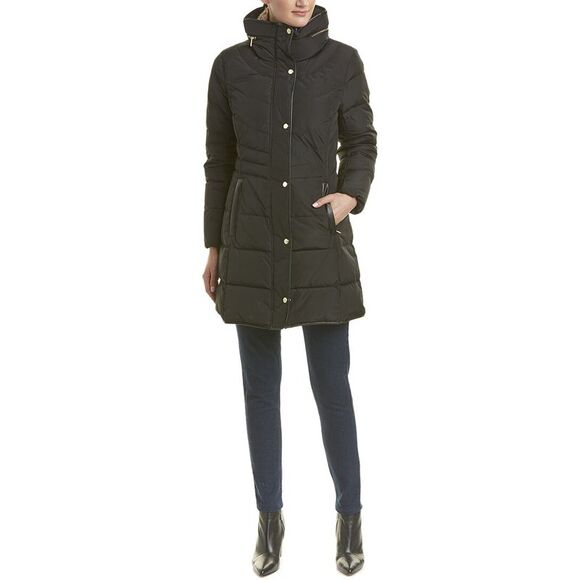 Cole Haan Womens  Signature Quilted Coat, Black - Picture 1 of 4